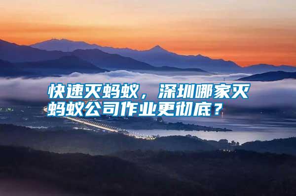 快速滅螞蟻，深圳哪家滅螞蟻公司作業(yè)更徹底？