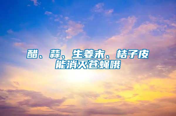 醋、蒜、生姜末、桔子皮能消滅蒼蠅哦