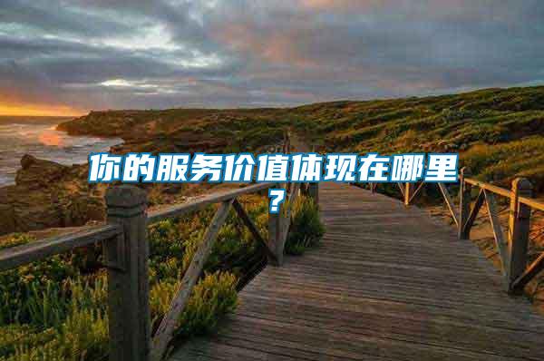 你的服務(wù)價值體現(xiàn)在哪里？