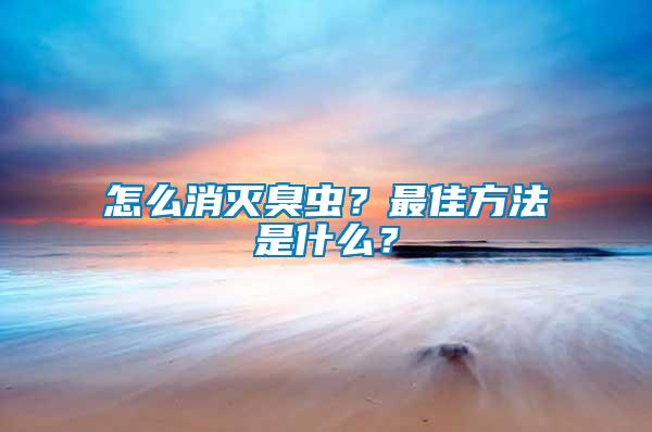 怎么消滅臭蟲？最佳方法是什么？