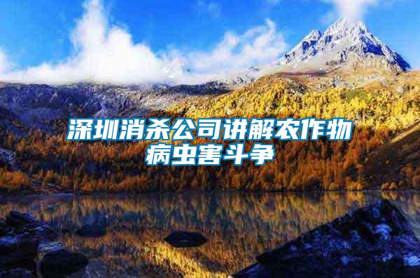 深圳消殺公司講解農(nóng)作物病蟲(chóng)害斗爭(zhēng)