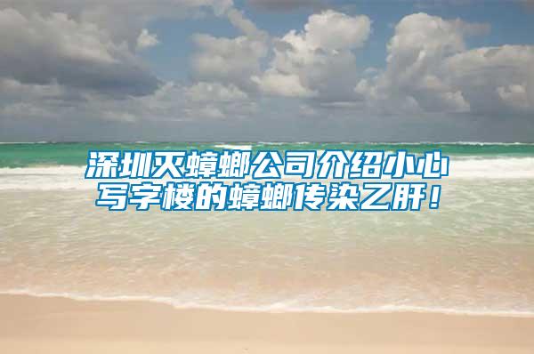 深圳滅蟑螂公司介紹小心寫(xiě)字樓的蟑螂傳染乙肝！