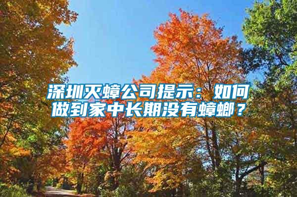 深圳滅蟑公司提示：如何做到家中長(zhǎng)期沒有蟑螂？