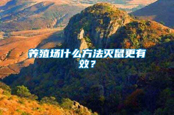 養(yǎng)殖場什么方法滅鼠更有效？