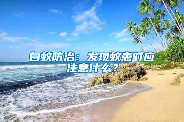 白蟻防治：發現蟻患時應注意什么？