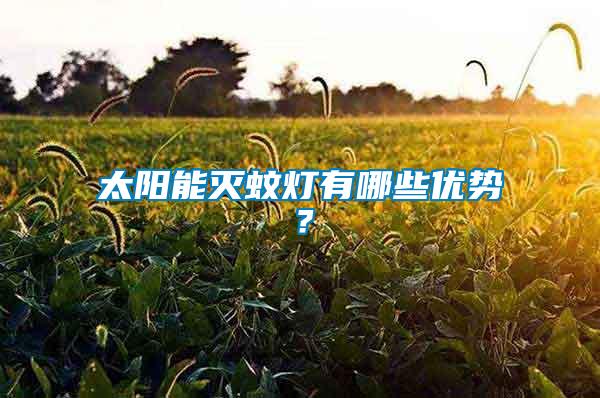 太陽能滅蚊燈有哪些優(yōu)勢？