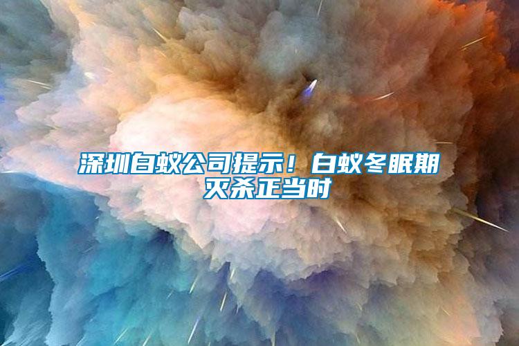 深圳白蟻公司提示！白蟻冬眠期 滅殺正當(dāng)時(shí)