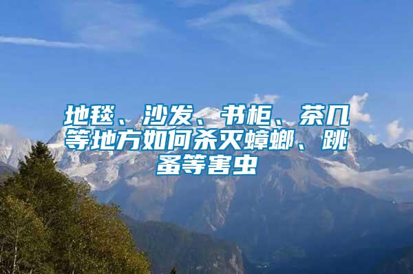 地毯、沙發(fā)、書柜、茶幾等地方如何殺滅蟑螂、跳蚤等害蟲