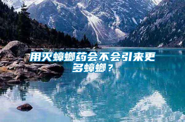用滅蟑螂藥會不會引來更多蟑螂？