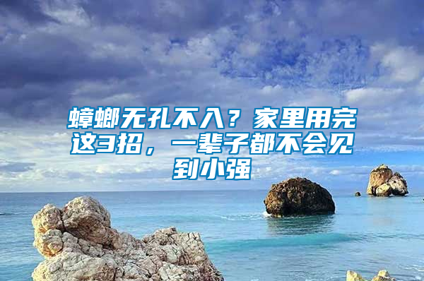 蟑螂無(wú)孔不入？家里用完這3招，一輩子都不會(huì)見(jiàn)到小強(qiáng)